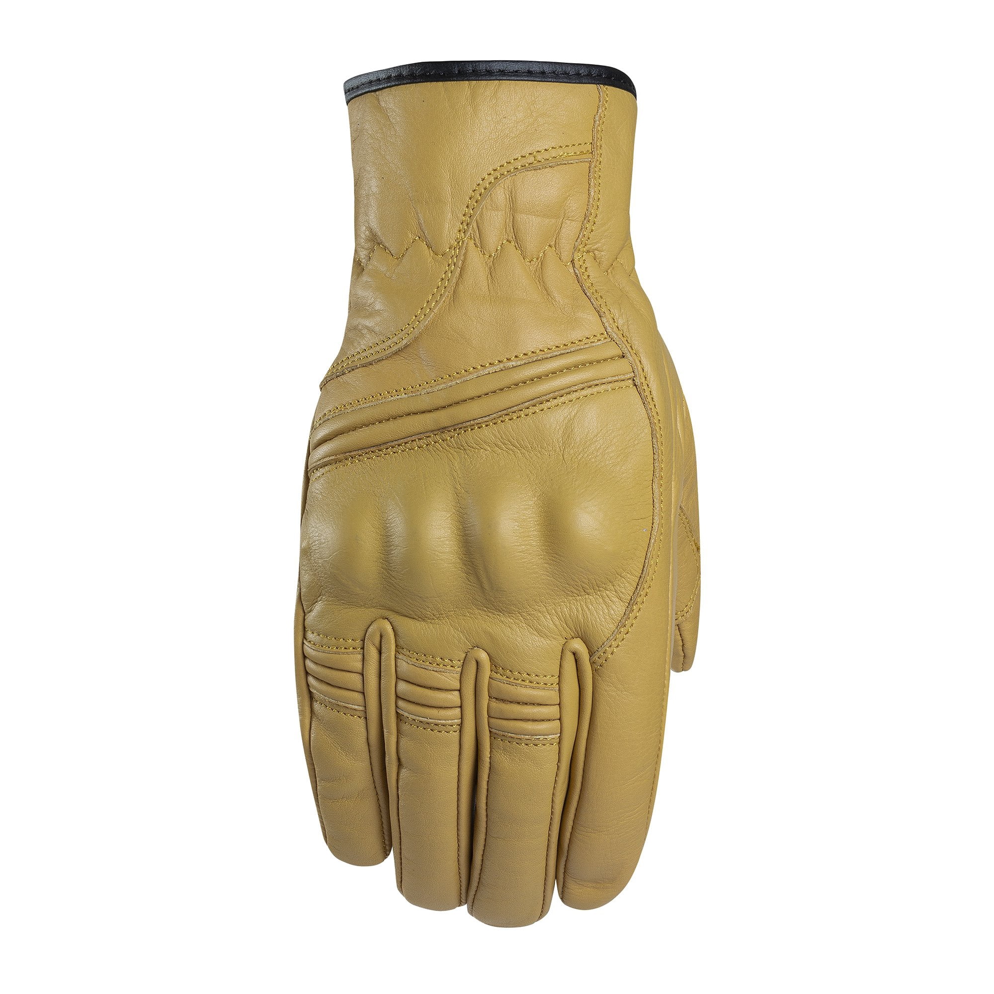 Guantes Cuero Natural Moto, Amarillo Mostaza, Vintage. Horma Normal, No Chica. Respekt