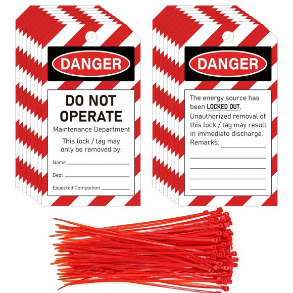 Etiquetas de bloqueo YHNTGB 50 uds con bridas 14 × 7,6 cm