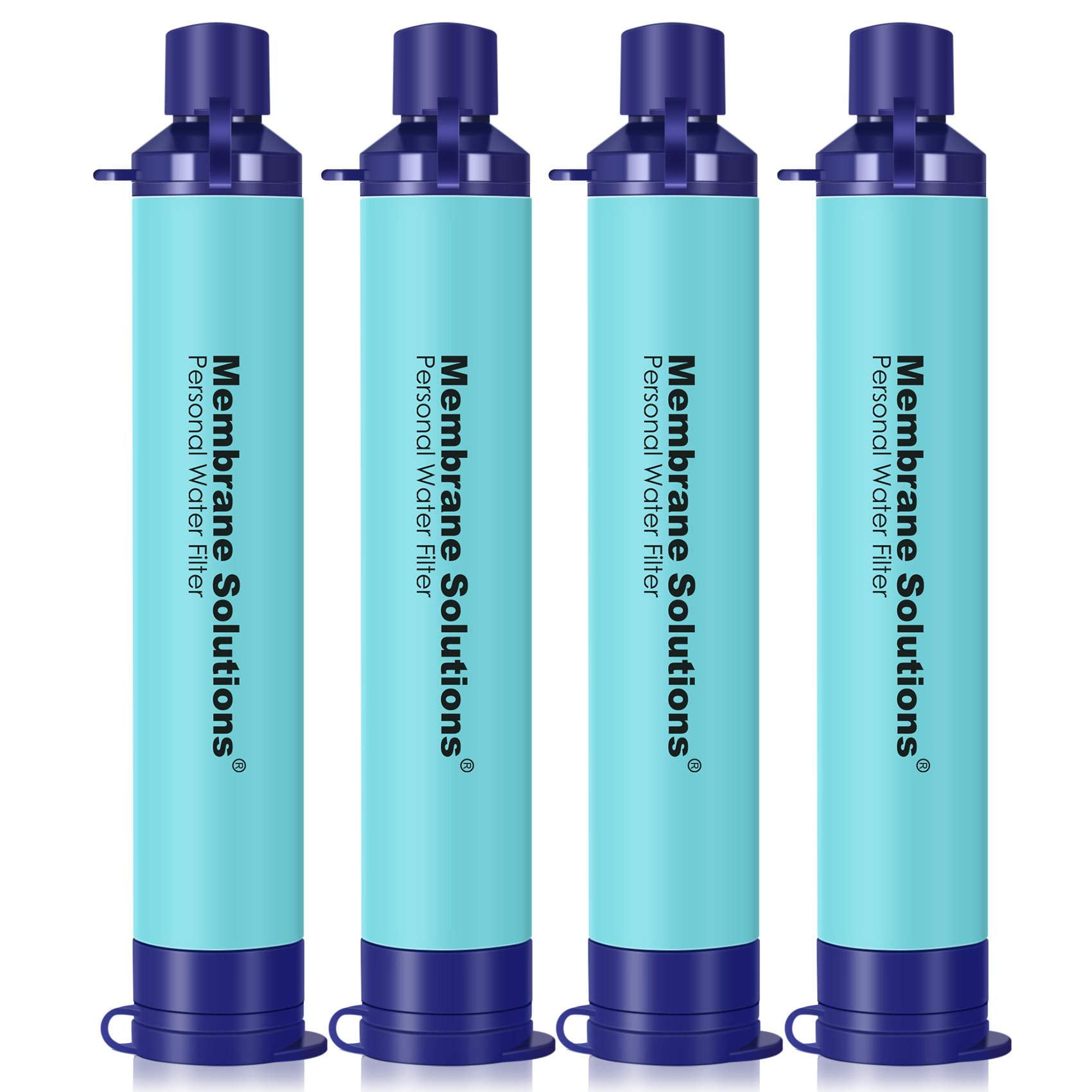 Filtro De Agua Straw Membrane Solutions Portable Blue, Paquete De 4