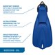 thumbnail image 4 of Aleta de buceo SCUBAPRO GO Azul M/L con correa abierta para talón, 4 of 6