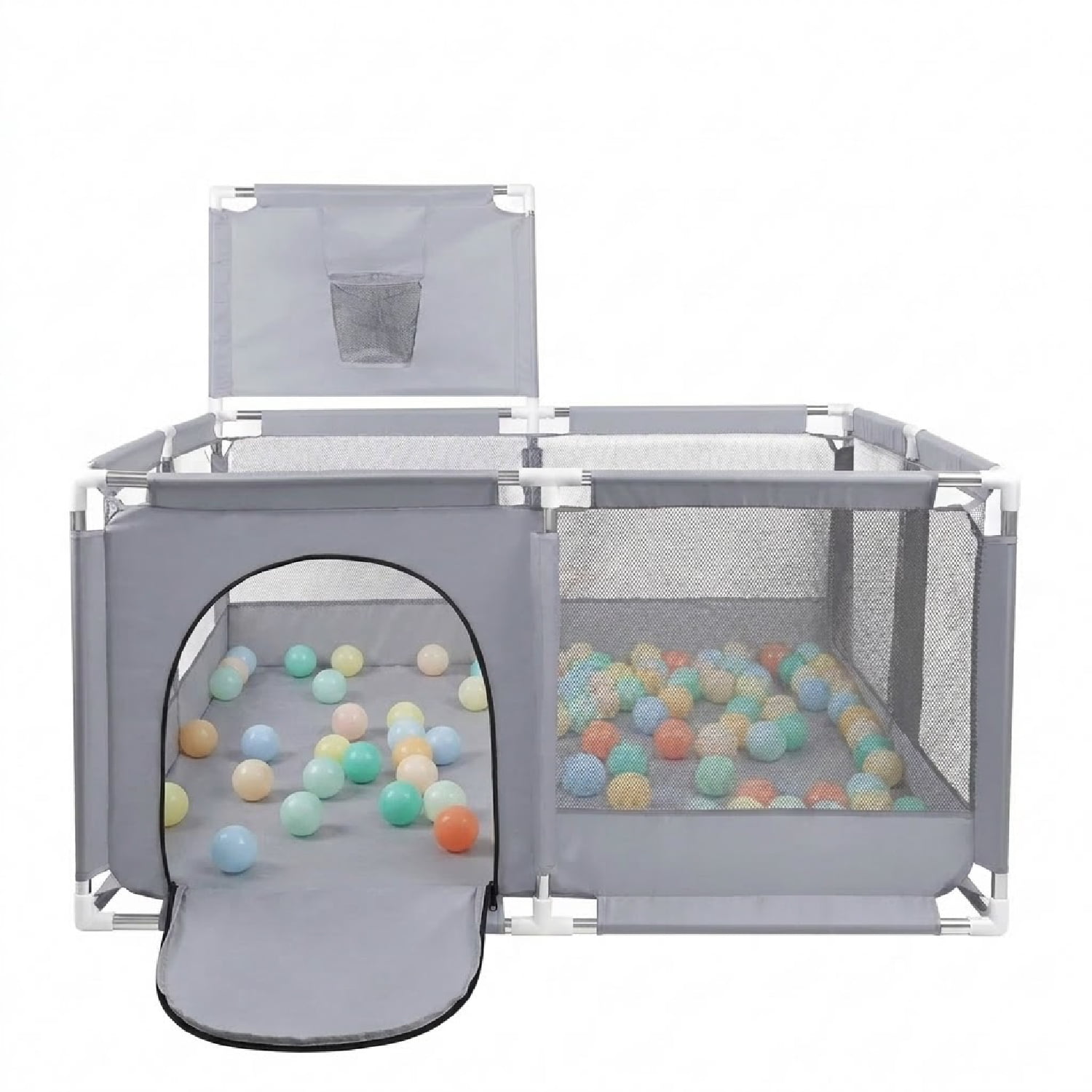 Mundo Online - Corral De Seguridad Bebe Con Aro 126x126 Cm. Gris