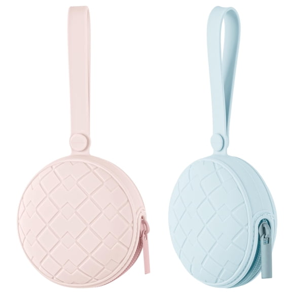 Estuche de silicona para chupones, paquete de 2, Sallurna, Delicacy + Azul marino