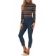 thumbnail image 2 of INSPIRE CHIC Blusa de Mujer de Cuello Alto a Rayas de Manga Larga para Fiesta de Navidad para Uso Casual o de Trabajo 3XL Rayas Negras, 2 of 6