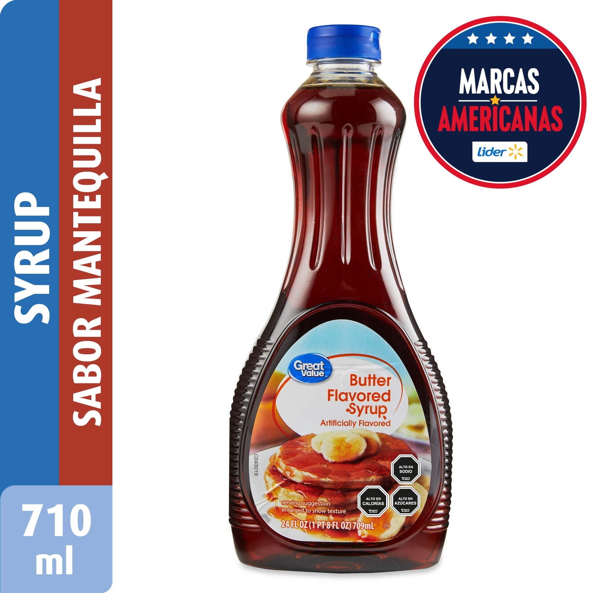 Syrup Butter Flavored Para Panqueques Sabor Mantequilla Botella 710 ml Great Value