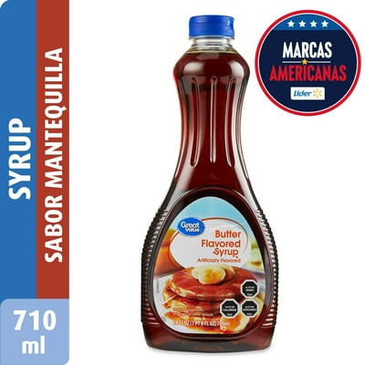 Syrup Butter Flavored Para Panqueques Sabor Mantequilla Botella 710 Ml Great Value