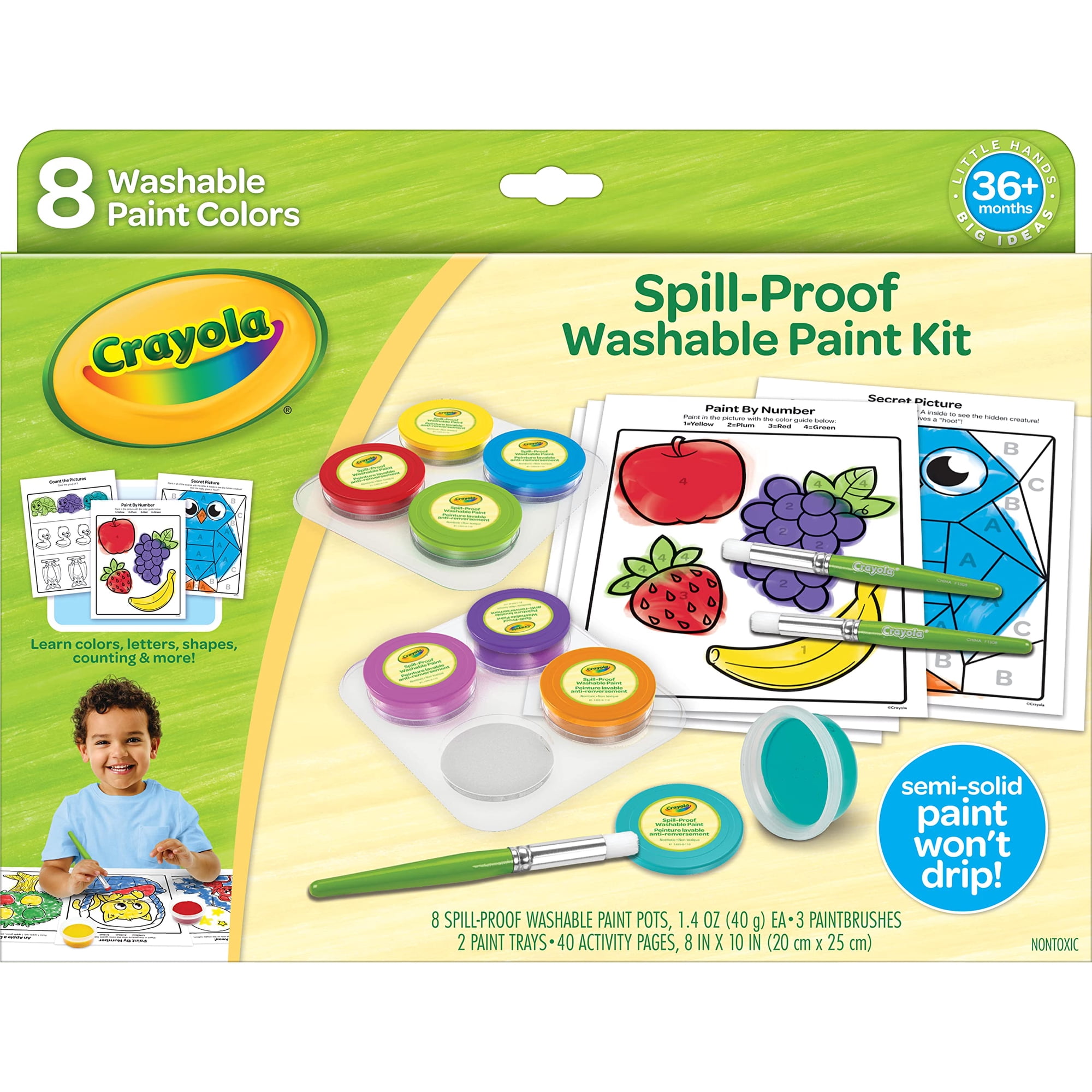 Set De Pintura Crayola A Prueba De Derrames, Lavable Con Actividad Durante Más De 3 Años