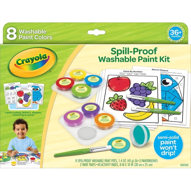 Set de pintura Crayola a prueba de derrames, lavable con actividad durante más de 3 años