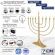 thumbnail image 5 of Janucá Eléctrica Tradicional Zion Judaica 58 cm Dorado Satinado USB LED, 5 of 7