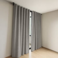 Cortina Blackout Textura Lino 145 X 250 Cm Gray Blair Home 1 Par