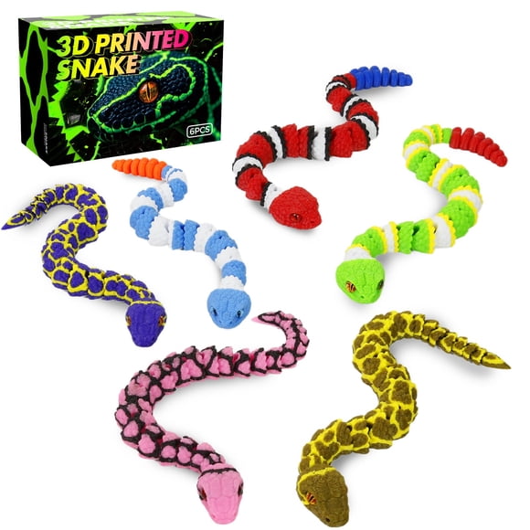 Figura de serpiente de juguete gigante, serpiente impresa en 3D de 106 cm con dientes brillantes