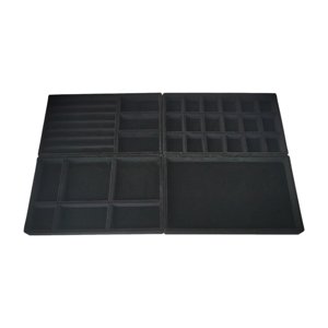 Ioensy - 4 Uds Bandejas De Joyería Organizador Multiusos Ahorro De Espacio Para Pulsera De Anillo Negro