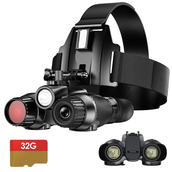 Gafas de visión nocturna GOWWPUN con zoom óptico 8x, infrarrojo 850 nm y alcance de 10 m