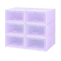 Genérico - Pack 6 Caja Zapatos Organizador Armable Apilable Almacenaje