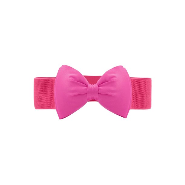 INSPIRE CHIC Cinturones Elásticos con Lazo para Mujer, Ancho de 2.4" Elegante y Lindo Cinturón Elástico para Vestido de Boda 24 - 32" Fucsia