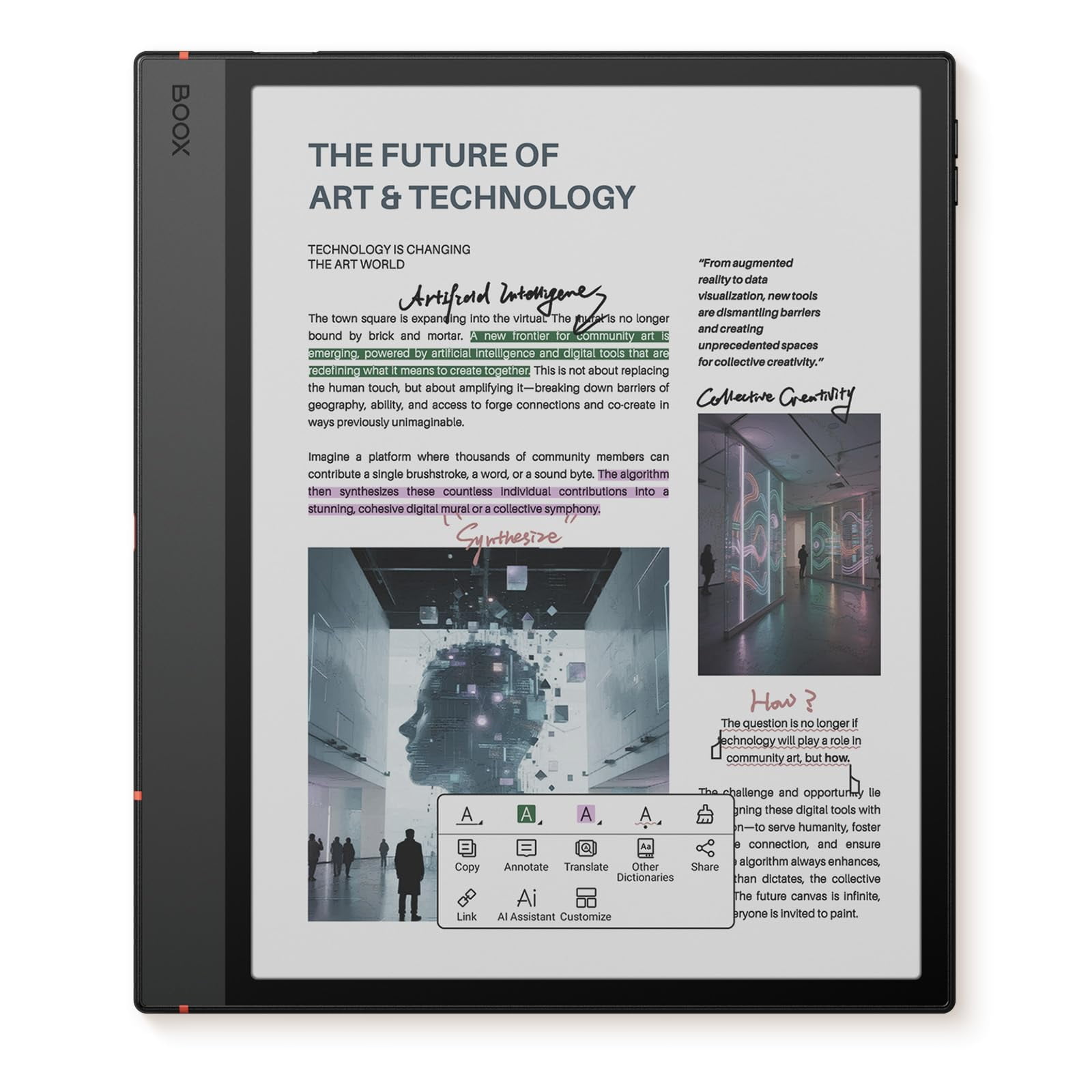 Papel Electrónico En Color Para Tablet Boox Note Air 10.3, 6 Gb De Ram, 64 Gb De Rom