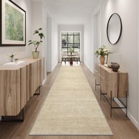 Alfombra Runner Art&Tuft, 61 X 305 Cm, Antideslizante, De Pelo Bajo, Color Marrón