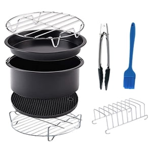 Bothyi - Accesorios Para Freidora De Aire, Pinzas Para Alimentos, Revestimiento Antiadherente Para Freidora De Aire Para Barbacoa De 7 Pulgadas