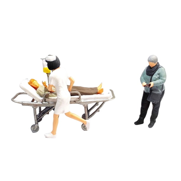 Figura de resina 1:64, muñeco pintado a mano de See a Doctor, miniatura para modelo de tren, jardín de hadas, Micro paisaje, diseño de adorno