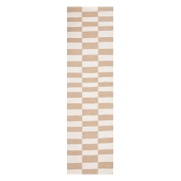 Bazhars - Alfombra Pasillo 070X240 Cm Kilim Galle Op Art Nw Beigeblanco