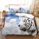 thumbnail image 1 of x895 Bed SheetsAnimal Tiger Bedding Set Twin Full Size Bed Set Aldult Kid Bedroom Duvetcover Sets Cartoon Bed Sheet Set 3-Piece Bedding Set (1 Duvet Cover + 2 Pillow Shams) nj895, 1 of 5