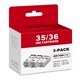 thumbnail image 1 of Cartucho de Tinta ZXTZX PGI-35 CLI-36 Paquete de 3 para Canon, 1 of 5