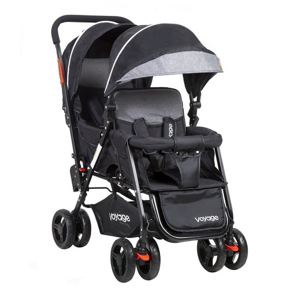 Coche Doble Duo Hermano Mayor Y Menor Black