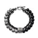 thumbnail image 1 of Pulsera de Acero de Titanio de Dos Capas para Hombre de 21 Cm, Pulsera de Cadena con Cuentas de Jaspe Mapa y Ónix Negro Mate con Cierre de Palanca OT, Brazalete Apilable de Hip Hop Punk para Uso, 1 of 7