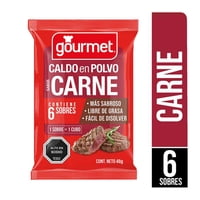 Caldo En Polvo Sabor Carne (6 Sobres) Bolsa 48 G Gourmet