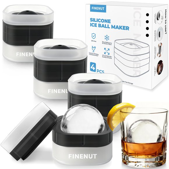 Molde para bolas de hielo FINENUT 6 cm Redonda grande - Pack de 4