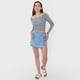 thumbnail image 4 of Polera Mujer Sin Hombros M/L Rayas Gris Corona, 4 of 5
