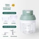 thumbnail image 2 of Picadora eléctrica de ajo, Mini Picadora poderosa, Picadora eléctrica recargable de ajo para verduras / cebollas / carne / ensalada, 250ml / 100ml, 2 hojas de acero inoxidable, Impermeable,, 2 of 3