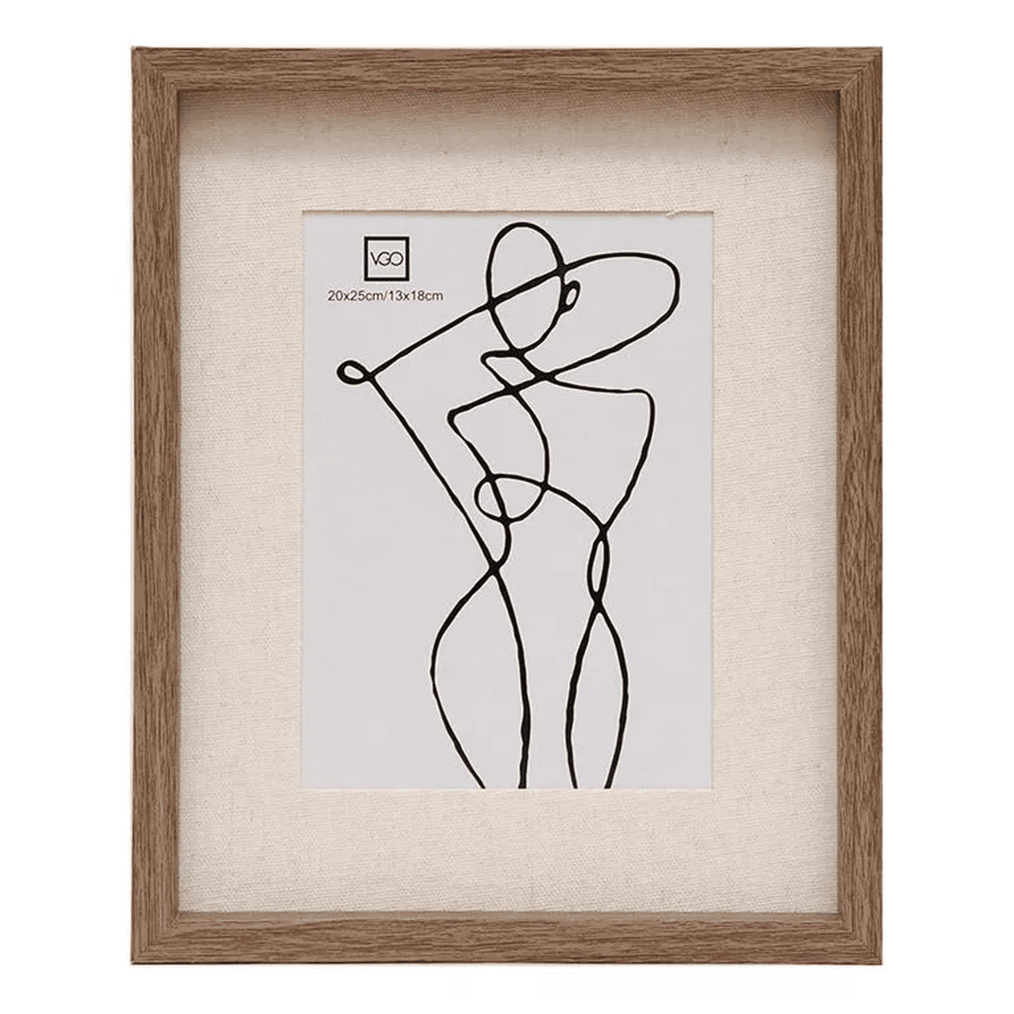 Genérico - Marco Cuadro Madera Box Paspartú Foto 15x20 O 23x28cm Marrón