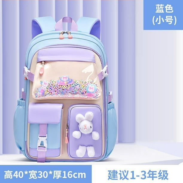 Large Capacity Rabbit Students Design School Bags For Primary Waterproof Grades 1-6 Fridge Door Opening Back Protection