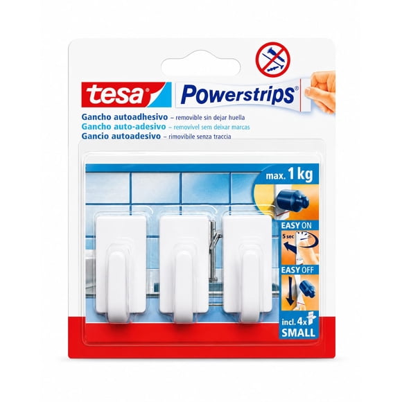 Ganchos Powerstrips chicos (Blister 3 unidades) Tesa