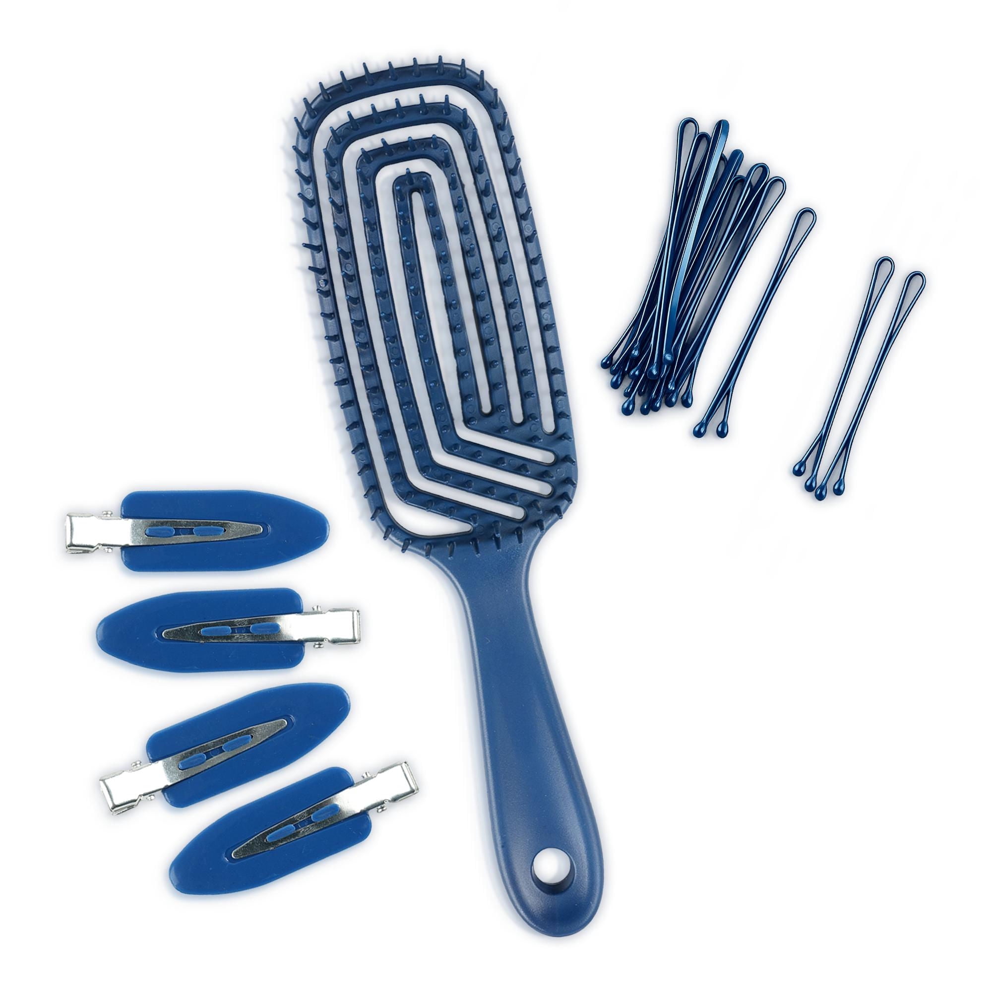 Set Cepillo Y Accesorios Cabello Azul 1 Un Hello Beauty