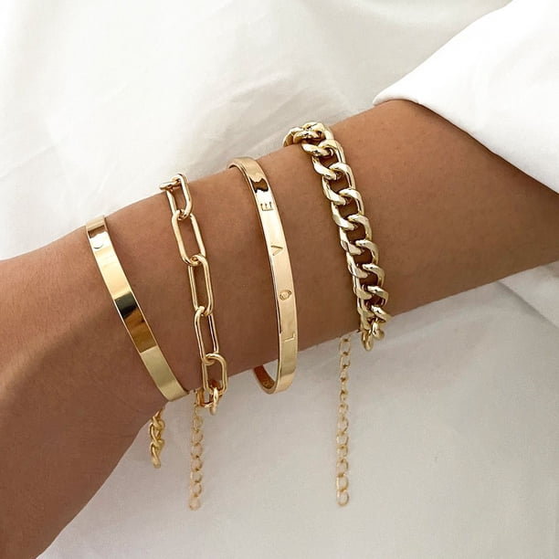 4 pcs/set Stylish Multilayer Bracelet Set for Women and Girls - Perfect for Parties and Clothing Decor