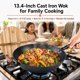 thumbnail image 2 of Wok de Hierro Fundido WANGYUANJI 34 cm Fondo Plano con Tapa, 2 of 8