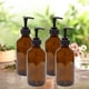 thumbnail image 3 of Botellas con bomba de vidrio Cornucopia 235 ml (paquete de 4, marrón ámbar), 3 of 9