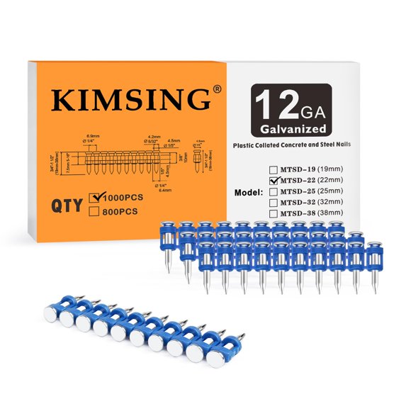 Pines de Concreto KIMSING 7/8" 12 Gauge 1000 uds - Caja
