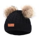 thumbnail image 3 of Ni?as, Ni?as Pom Poms, Sombrero, Grueso, Cálido, Invierno, Algodón Suave, Gabadras De Punto Negro, 3 of 5