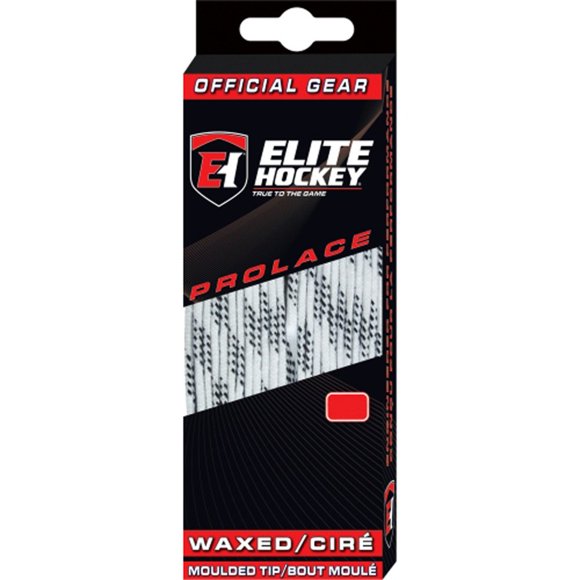Cordón Elite Hockey 213 cm Blanco/Negro Encerado