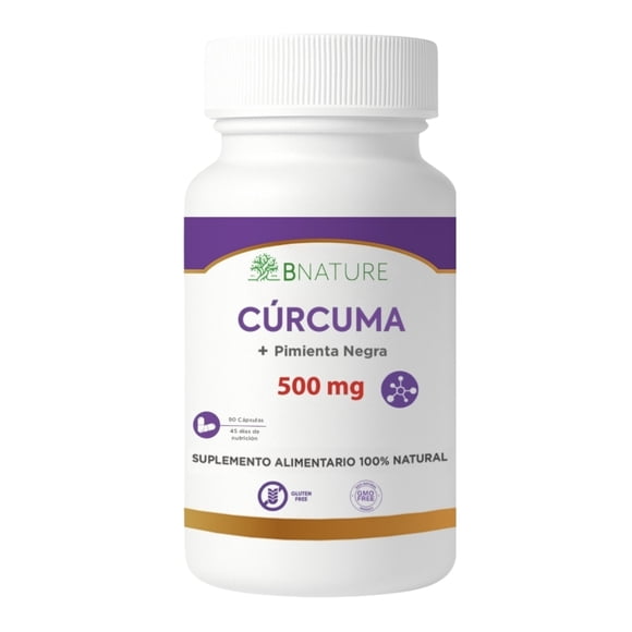 Curcuma + Pimienta Negra | 500mg 90 cápsulas B NATURE