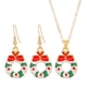 thumbnail image 2 of Conjunto de collar y aretes navideños, joyería navideña, delicado collar navideño y aretes con gancho para regalo del Día de la Madre de año Nuevo Guirnalda, 2 of 5