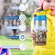 thumbnail image 5 of The Sandlot Botella de Agua con Tapa Pop Top de Un Toque, Acero Inoxidable, a Prueba de Fugas, para Deportes, Botella Infantil azul 12 oz, 5 of 6