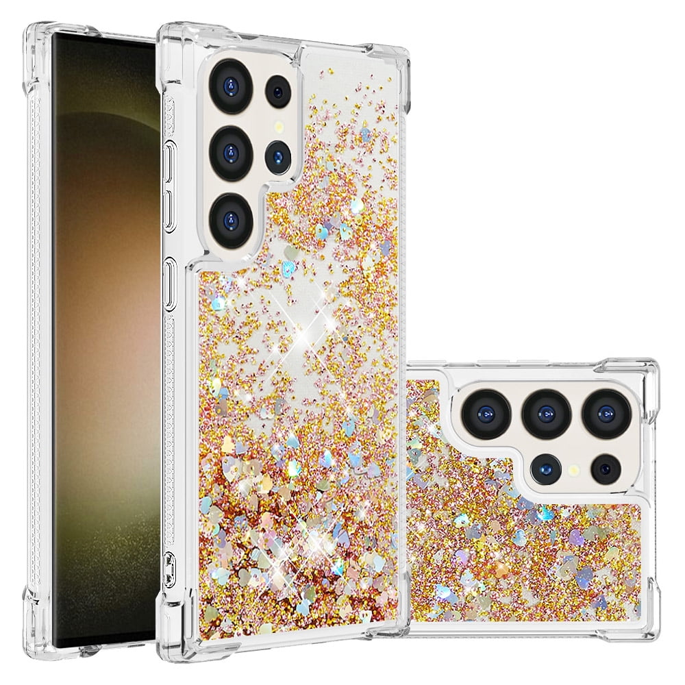 Foxdock - Funda Para Samsung Galaxy S24 Ultra Con Brillo Líquido, Protección Completa Y Soporte De Anillo Giratorio