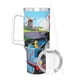 thumbnail image 3 of Thomas y sus Amigos Vaso aislado de acero inoxidable con asa, diseño temático, regalo para familia, amigos y fans; incluye pajita y encaja en el portavasos estándar, 40 oz, 3 of 6