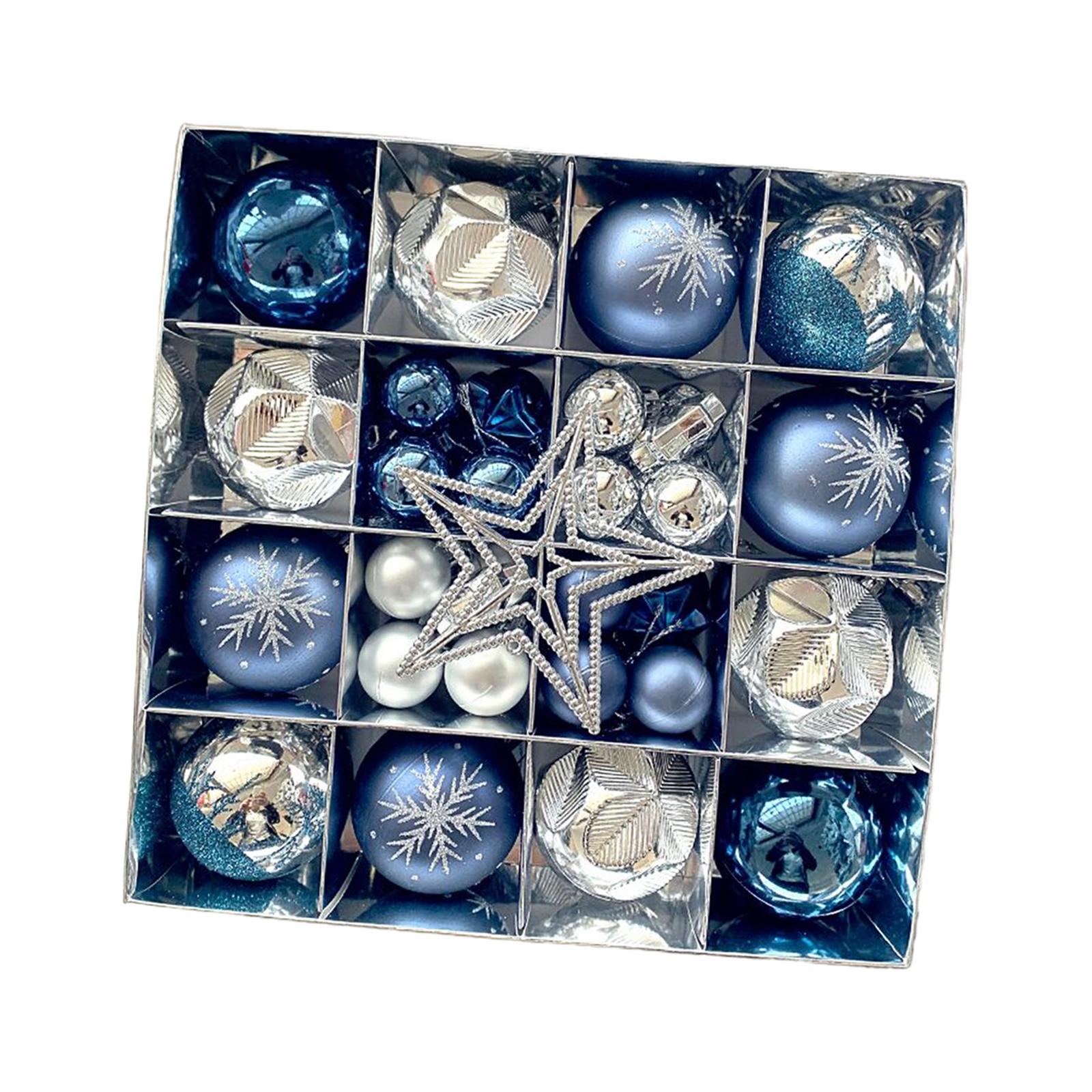 Magideal - Adornos De Decoración Navideña, Colección De Suministros Decorativos Para Fiestas, Accesorios Fotográficos Para Pared, Sala De Estar, Inauguración De Azul Y Plata