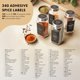thumbnail image 5 of Juego de tarros de especias EDELHAUS de cristal con etiquetas y tapas de acero, 120 ml x 24, 5 of 8