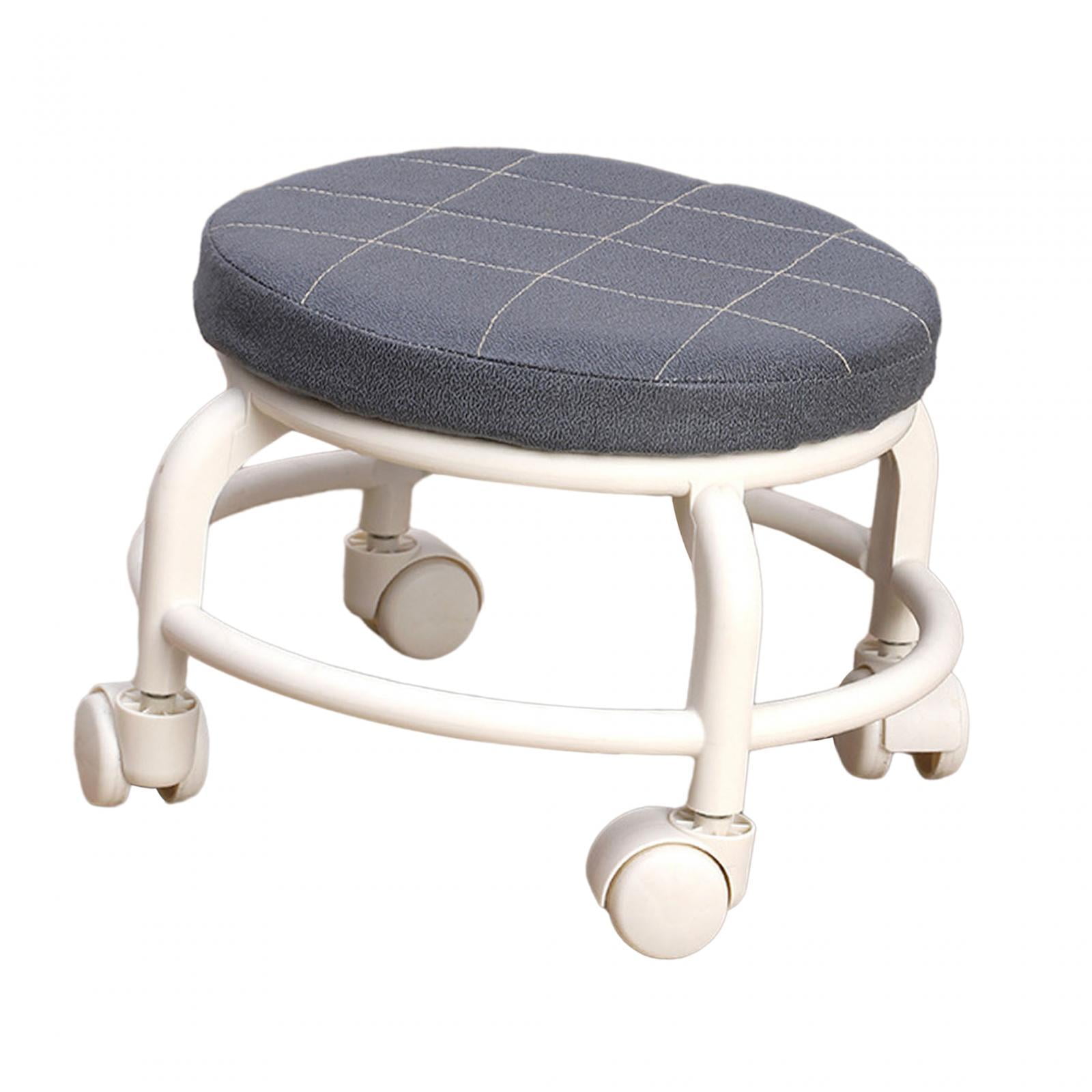 Bothyi - Taburete Redondo Con Ruedas, Silla Giratoria Resistente Y Resistente, Para Lavado De Coches, Salones De Fitness, Color Negro