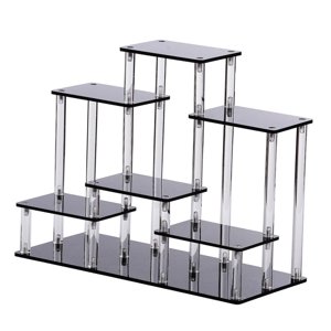 Magideal - Soporte De Exhibición De Acrílico Soporte De Exhibición Organizador De Exhibición Estante De Exhibición Vertical Para Figuras De Muñecas Coleccionable , Negro L